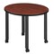 Regency Kee Mobile Tables, 30 W, 30 L, 29 H, Wood, Metal Top, Cherry TBMC30RNDCHBK - alternate 1